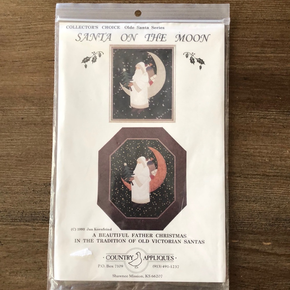 SOLD -NWT Santa on the Moon Appliqués